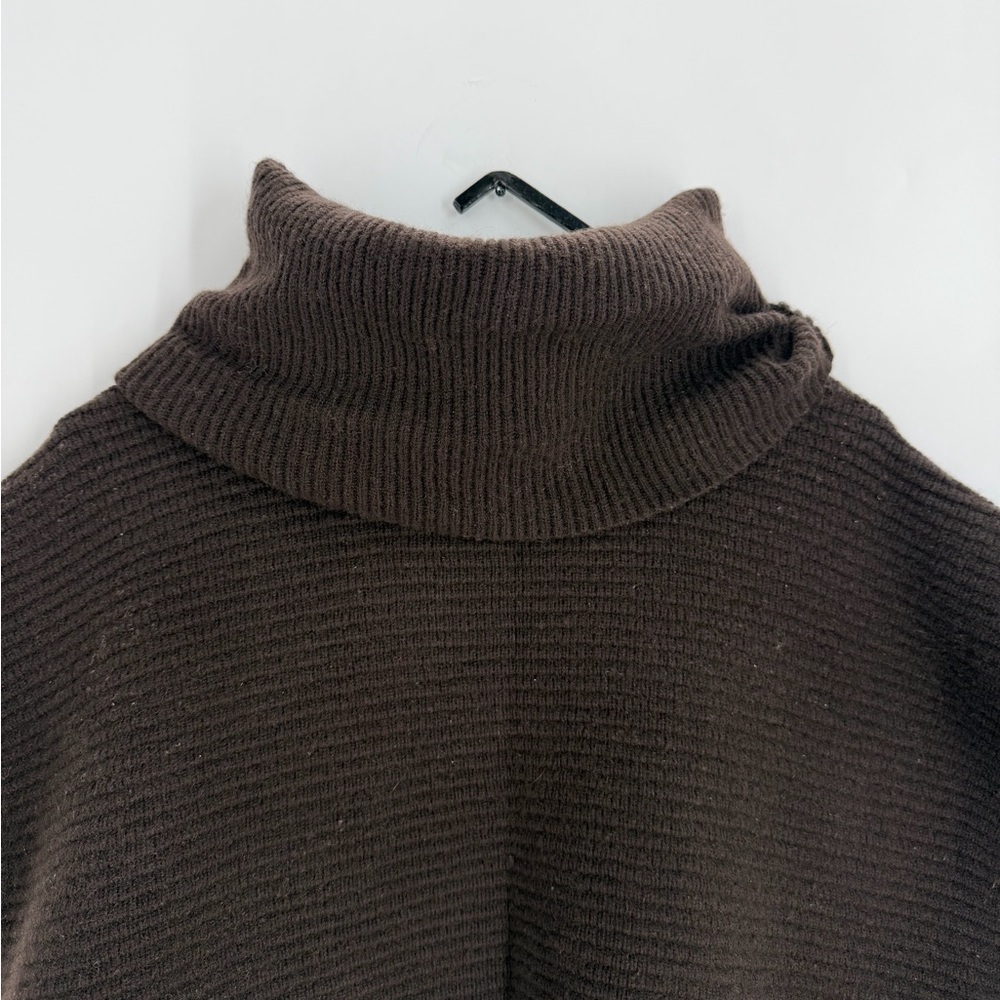 Zoe Couture Wool Cashmere Blend Turtleneck Sleeveless Ribbed Knit Sweater Vest